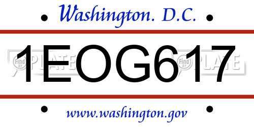 1EOG617 District Of Columbia License Plate