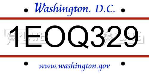 1EOQ329 District Of Columbia License Plate