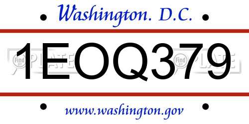 1EOQ379 District Of Columbia License Plate