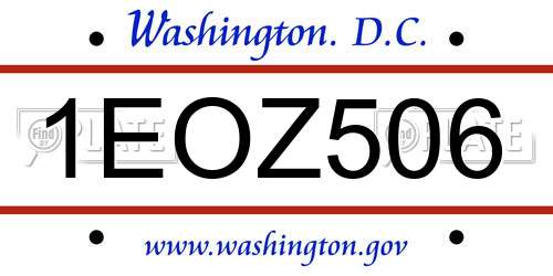 1EOZ506 District Of Columbia License Plate