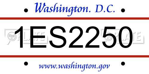 1ES2250 District Of Columbia License Plate