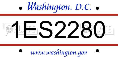 1ES2280 District Of Columbia License Plate
