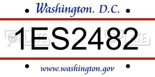 1ES2482 District Of Columbia License Plate