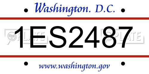 1ES2487 District Of Columbia License Plate