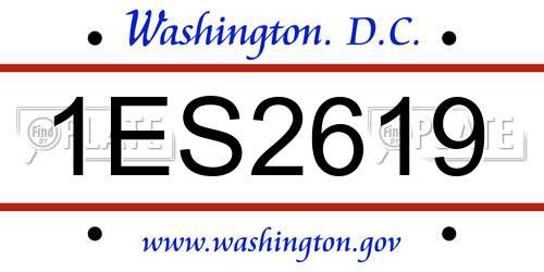 1ES2619 District Of Columbia License Plate
