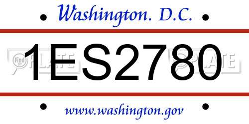 1ES2780 District Of Columbia License Plate
