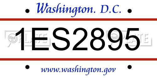 1ES2895 District Of Columbia License Plate