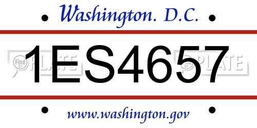 1ES4657 District Of Columbia License Plate