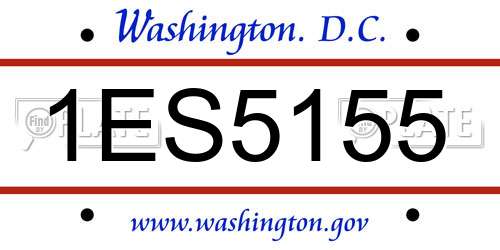 1ES5155 District Of Columbia License Plate
