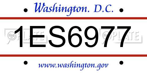 1ES6977 District Of Columbia License Plate