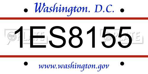 1ES8155 District Of Columbia License Plate