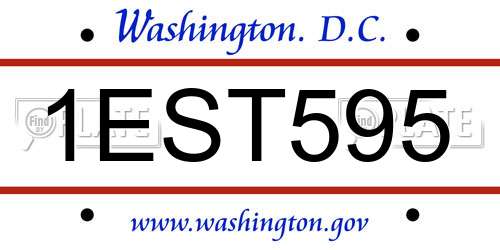 1EST595 District Of Columbia License Plate