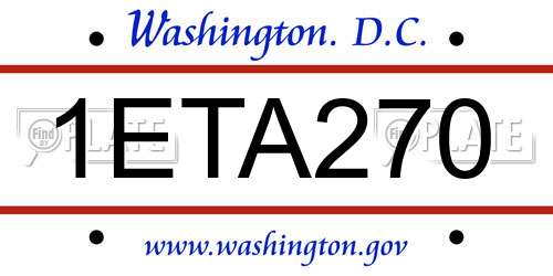 1ETA270 District Of Columbia License Plate