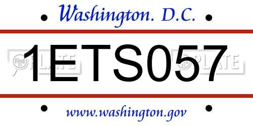 1ETS057 District Of Columbia License Plate