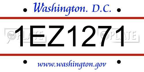 1EZ1271 District Of Columbia License Plate