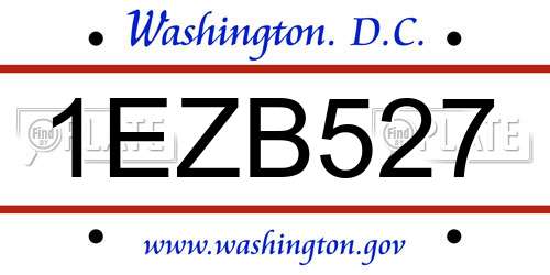 1EZB527 District Of Columbia License Plate