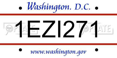 1EZI271 District Of Columbia License Plate