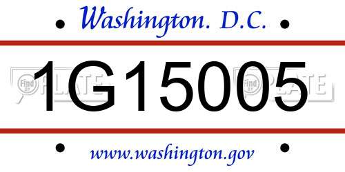 1G15005 District Of Columbia License Plate