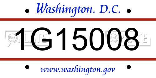 1G15008 District Of Columbia License Plate
