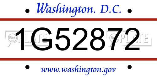 1G52872 District Of Columbia License Plate