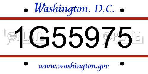 1G55975 District Of Columbia License Plate