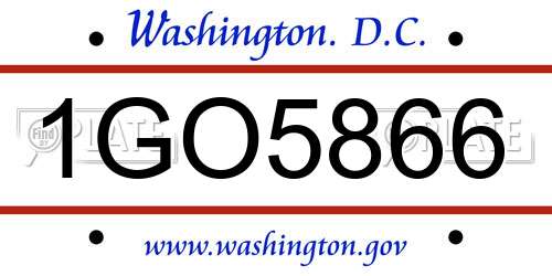 1GO5866 District Of Columbia License Plate
