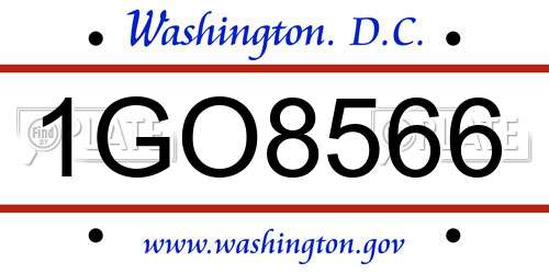 1GO8566 District Of Columbia License Plate