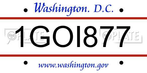 1GOI877 District Of Columbia License Plate