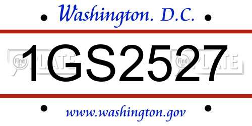 1GS2527 District Of Columbia License Plate