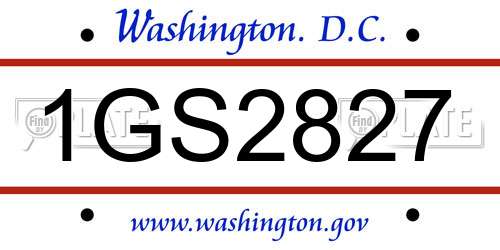 1GS2827 District Of Columbia License Plate