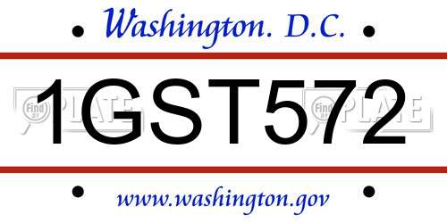 1GST572 District Of Columbia License Plate