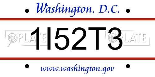 1I52T3 District Of Columbia License Plate