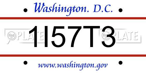 1I57T3 District Of Columbia License Plate