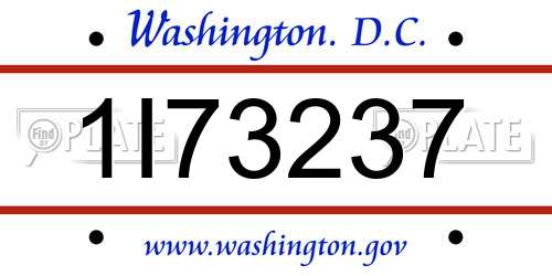 1I73237 District Of Columbia License Plate
