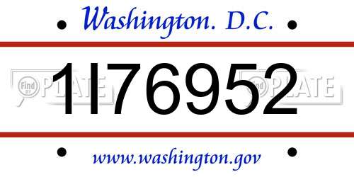 1I76952 District Of Columbia License Plate
