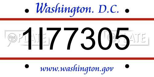 1I77305 District Of Columbia License Plate