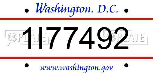 1I77492 District Of Columbia License Plate