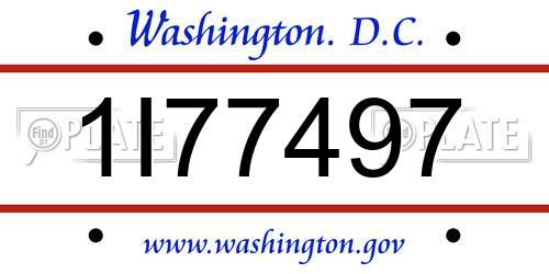 1I77497 District Of Columbia License Plate