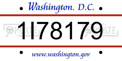 1I78179 District Of Columbia License Plate