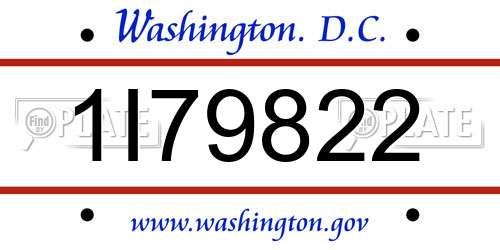 1I79822 District Of Columbia License Plate
