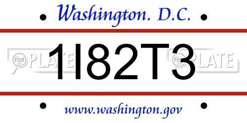 1I82T3 District Of Columbia License Plate