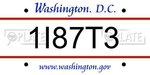 1I87T3 District Of Columbia License Plate
