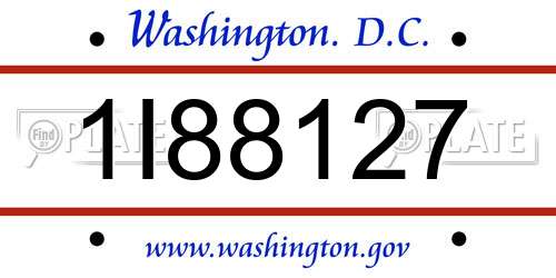 1I88127 District Of Columbia License Plate