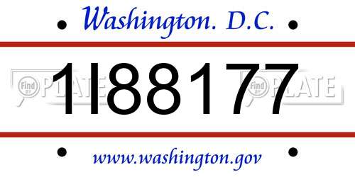 1I88177 District Of Columbia License Plate