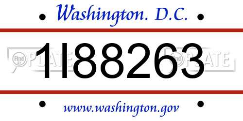 1I88263 District Of Columbia License Plate