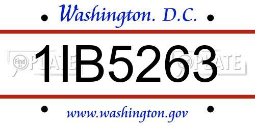 1IB5263 District Of Columbia License Plate