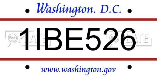 1IBE526 District Of Columbia License Plate