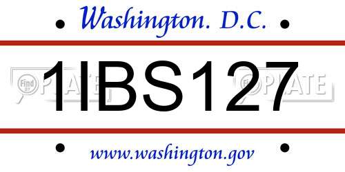 1IBS127 District Of Columbia License Plate
