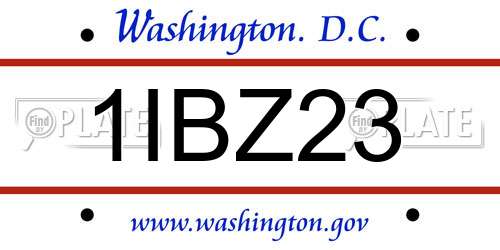 1IBZ23 District Of Columbia License Plate