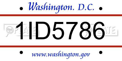 1ID5786 District Of Columbia License Plate